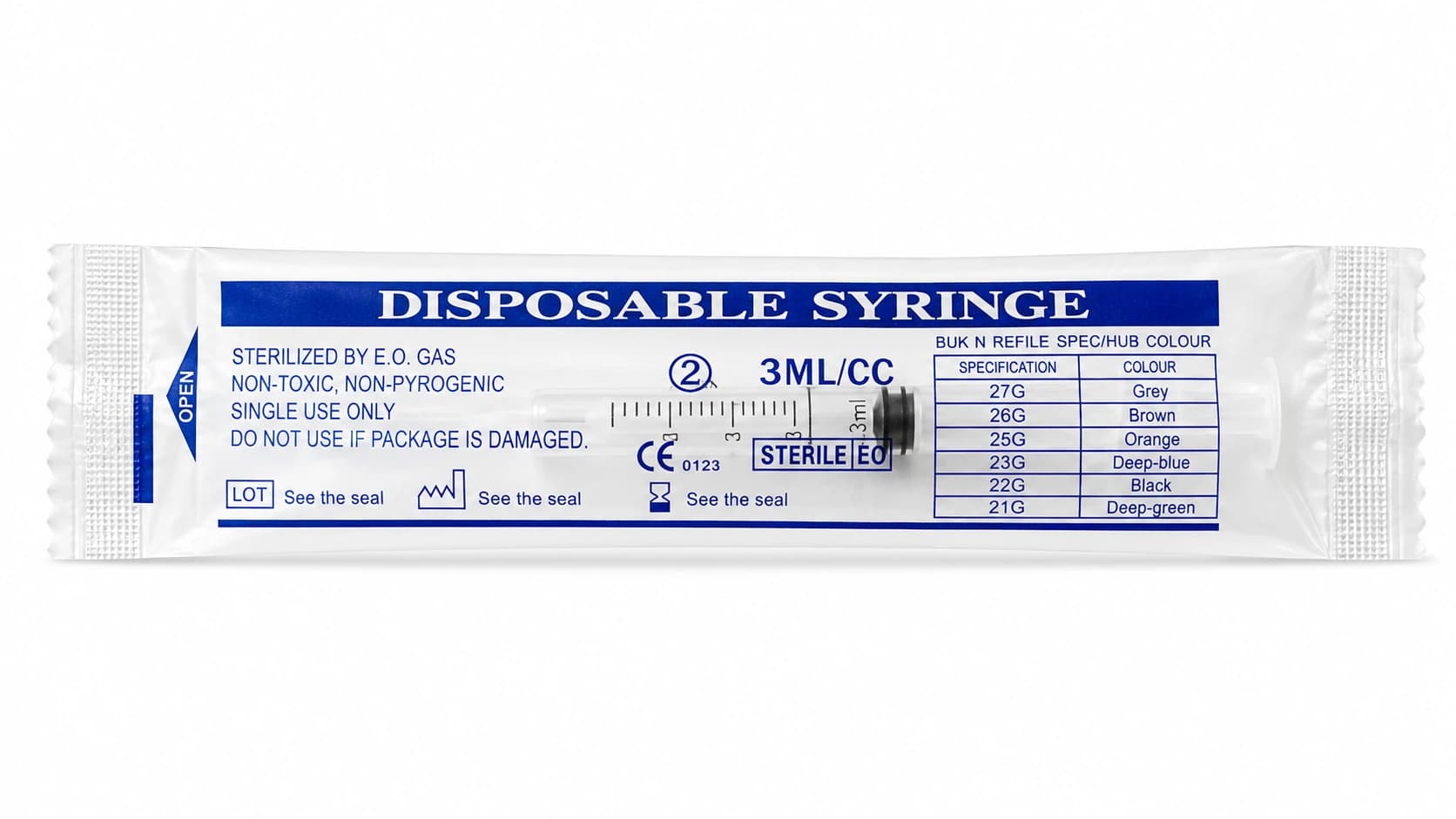 3ml Luer Lock Syringe with 23G Needle (100 Count) — Disposable syringe